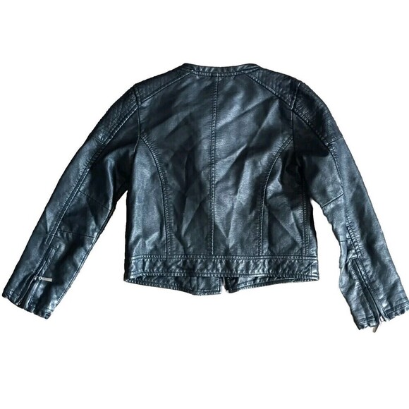 Hannah Banana Leather Jacket Size 6X Cheetah Animal Interior Girls Faux Leather - Picture 2 of 9